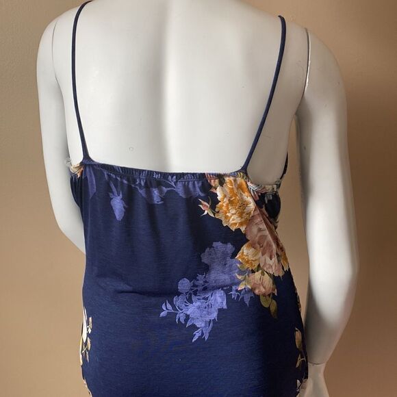 NWT Floral Navy Bodycon Asymmetrical Maxi Dress - Size 1X - Picture 8 of 11